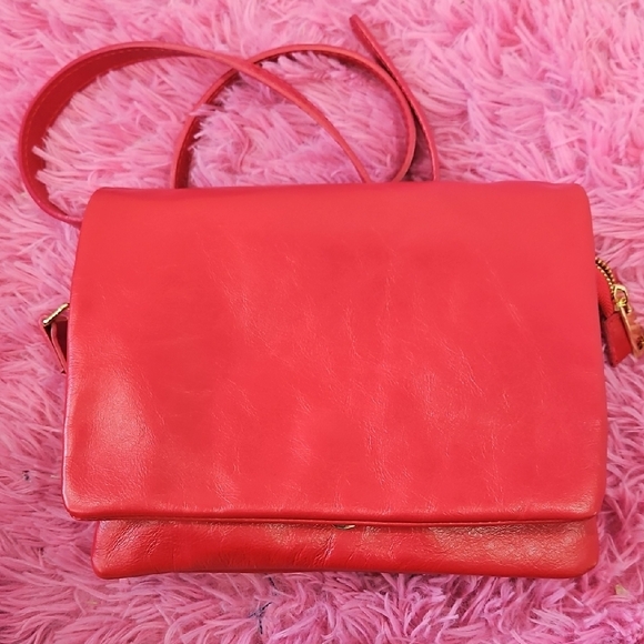 New Ginuwine Leather Viola Castellani Milano Red Crossbody - Picture 2 of 7